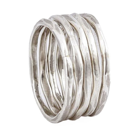 Thick Stacking Rings - Sterling Silver - Size 7.5