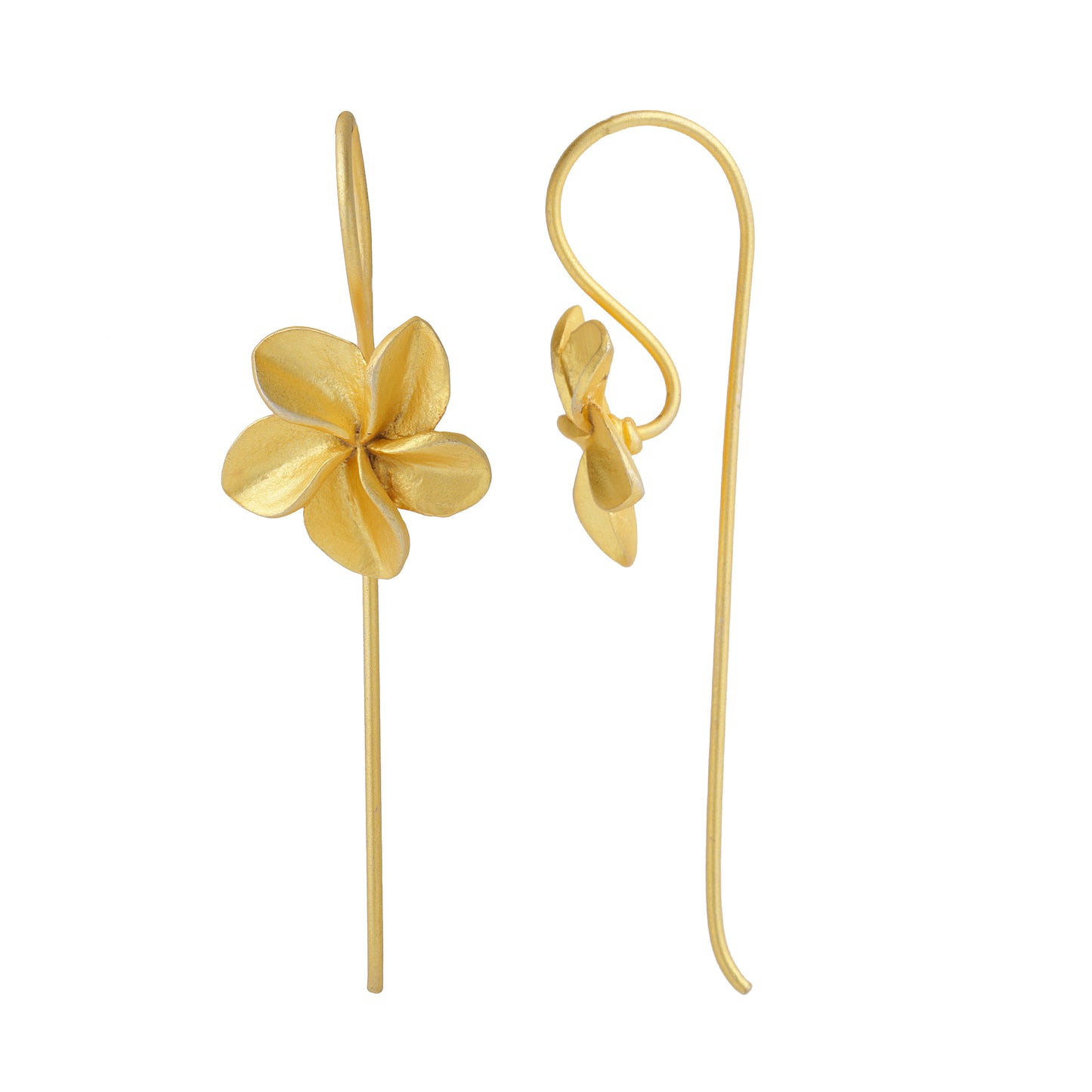 Plumeria Brass Earrings