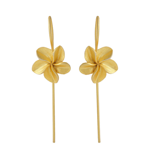 Plumeria Brass Earrings