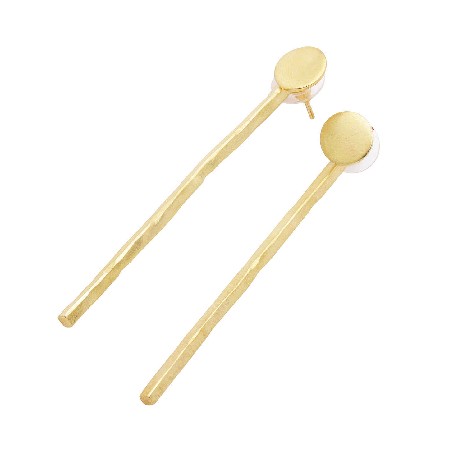 Dotted I Brass Earrings