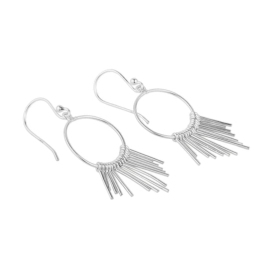 Sterling Silver Fringe Hoops