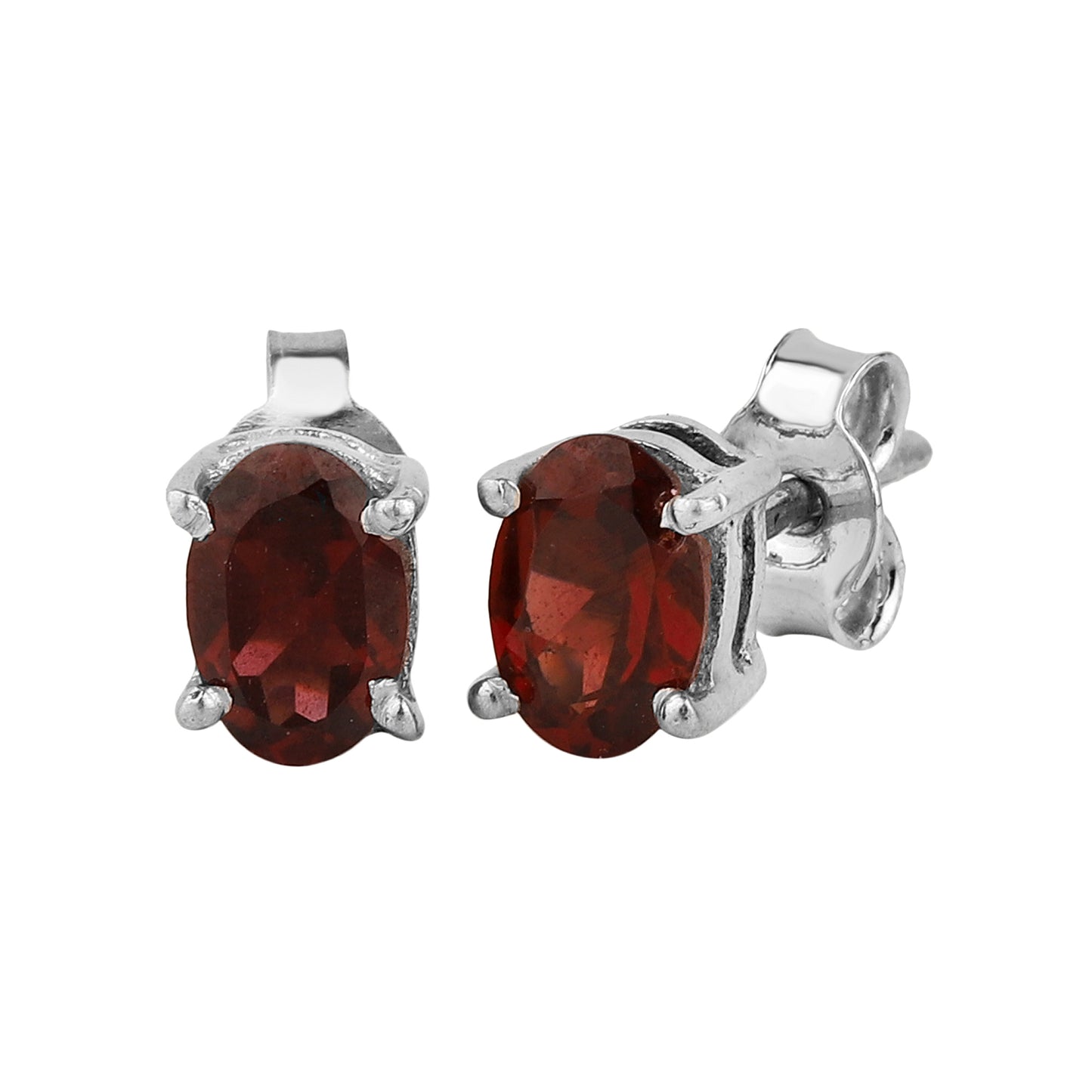 Garnet Oval Earrings