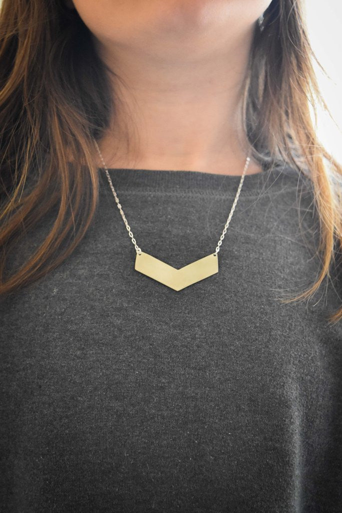 Chevron Silver Necklace