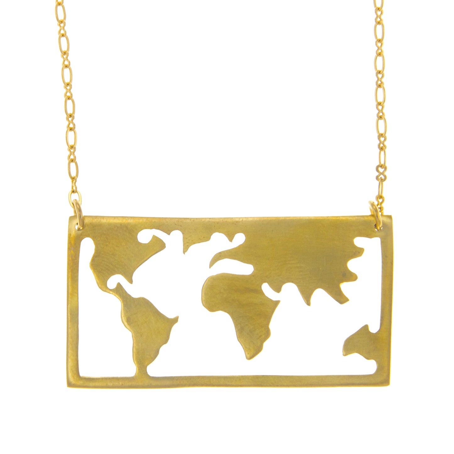 Window to the World Brass Necklace