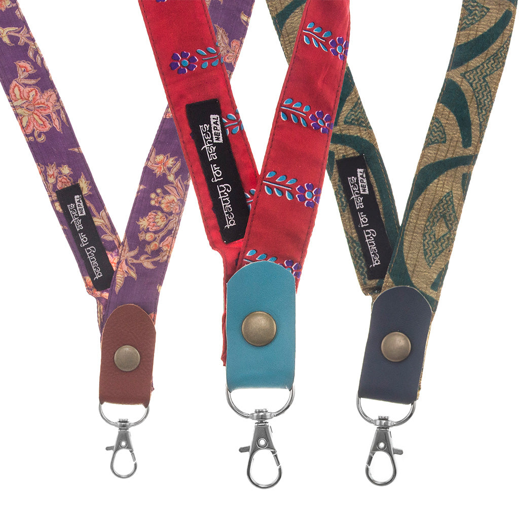 Silk Sari Lanyard - Assorted Colors