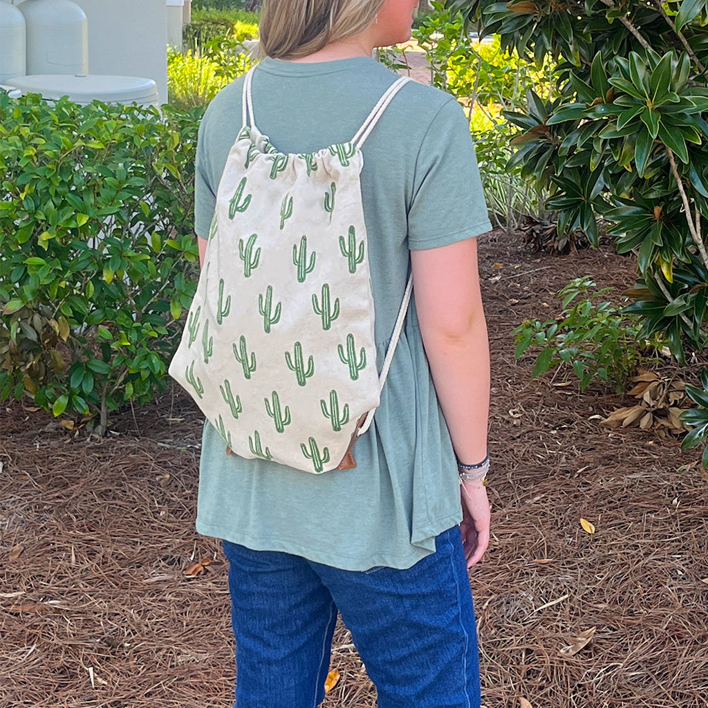 Cactus Drawstring Backpack