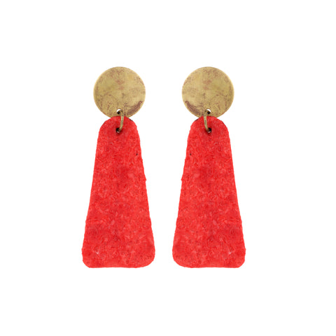 Ruby Red Crinkle Earrings