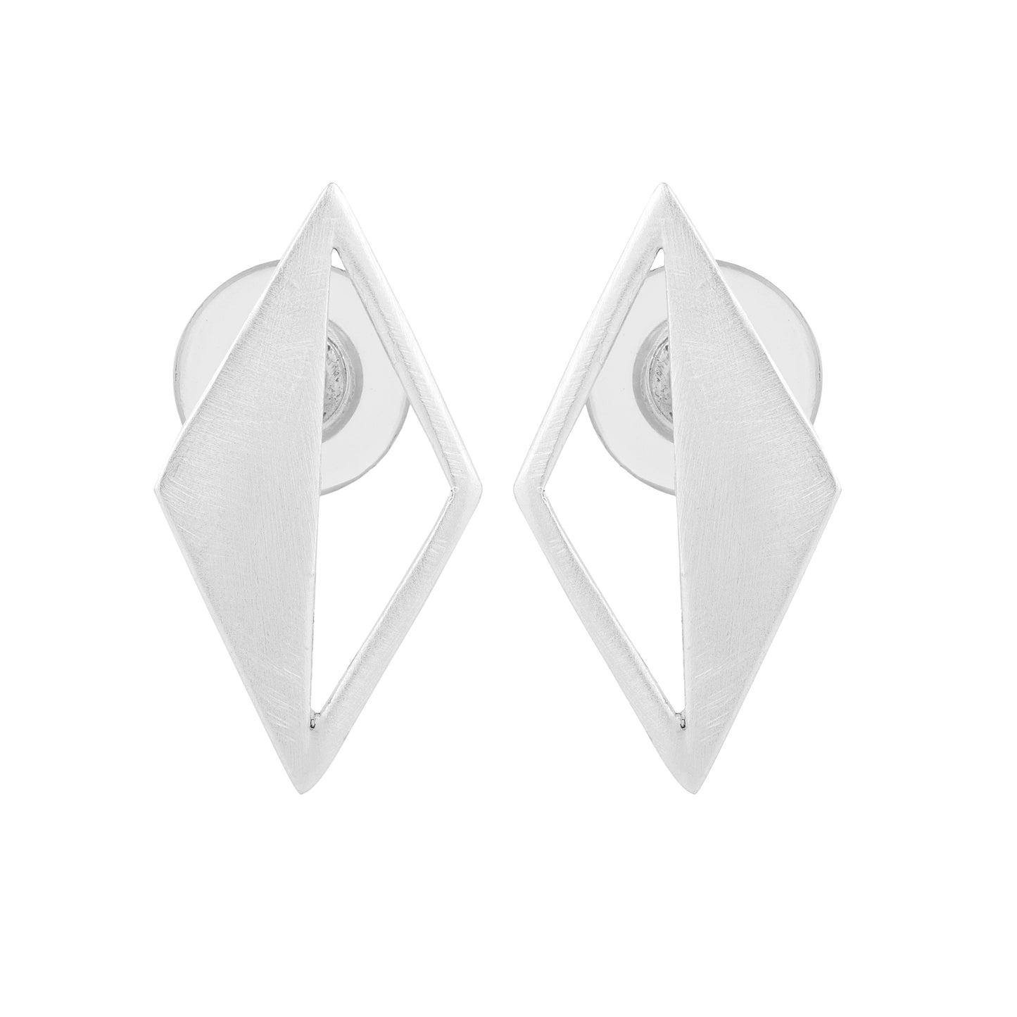 Silver Plated Mirrored Triangle Earrings