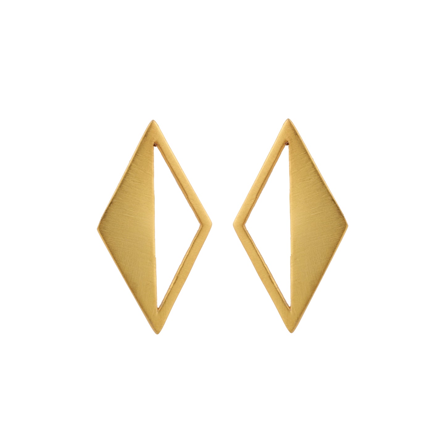 Gold Plated Mirrored Triangle Earrings