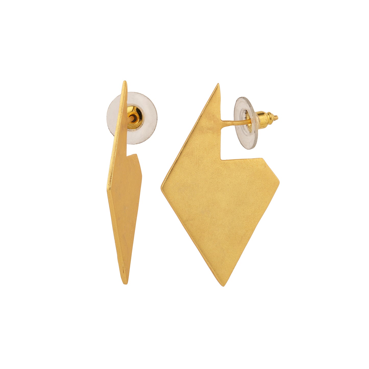 Gold Diamond Profile Earrings