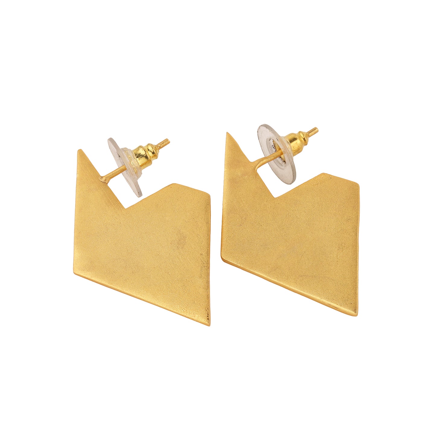 Gold Diamond Profile Earrings