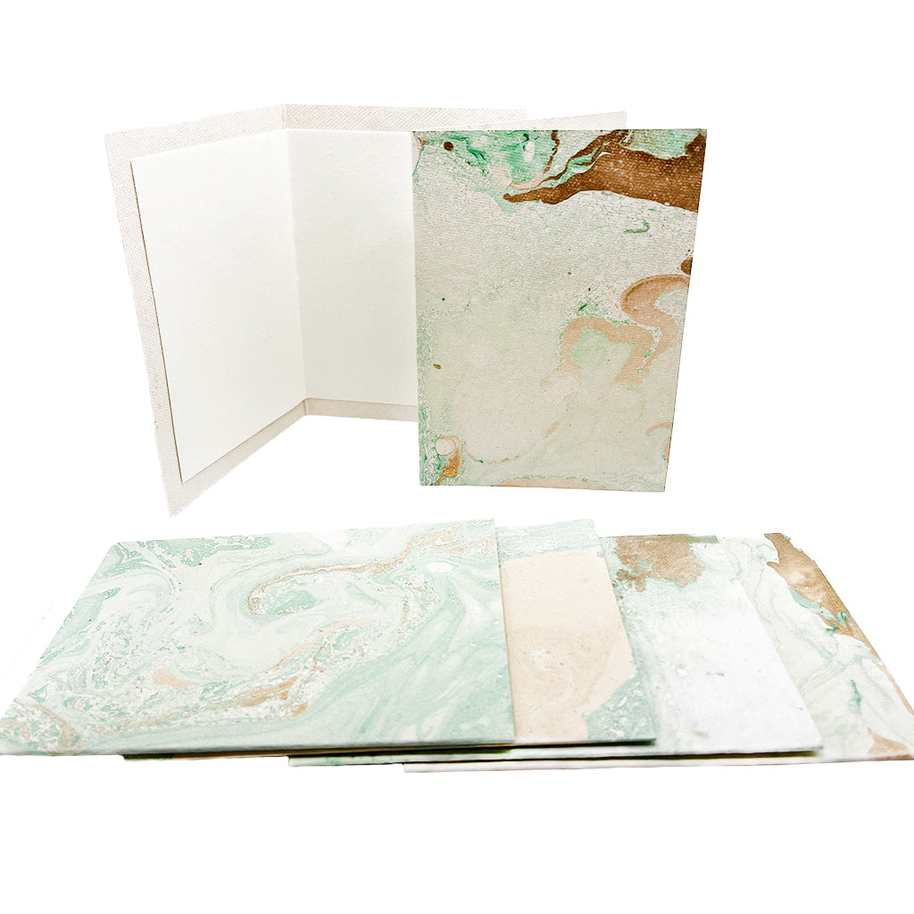 Green Marbled Card Set