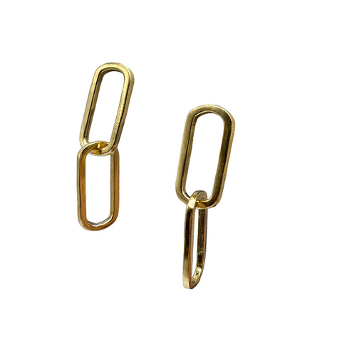 Gold Large Link Earrings