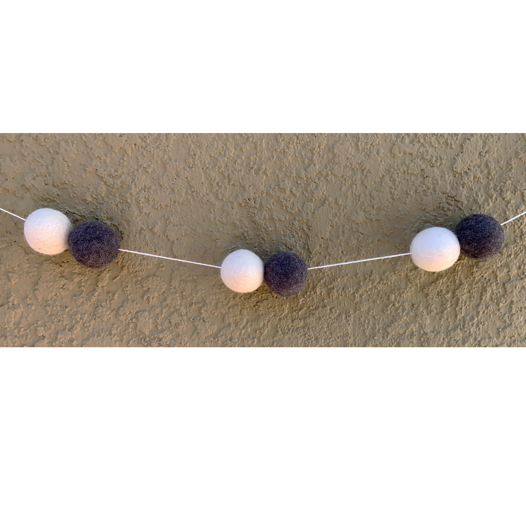 Monochrome Wool Ball Garland