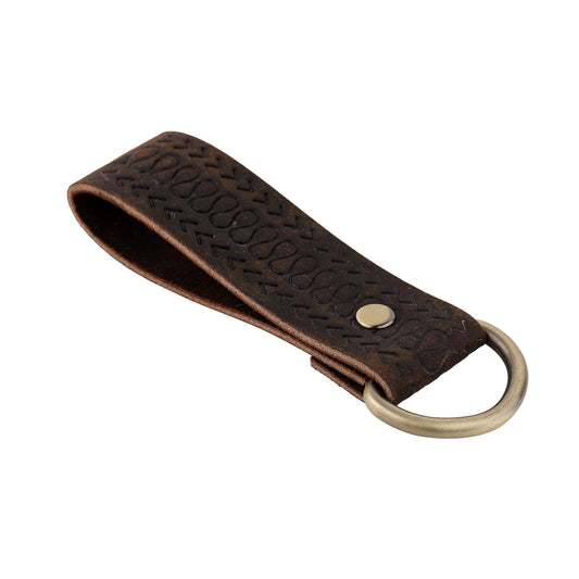 Fishbone Leather Keyfob