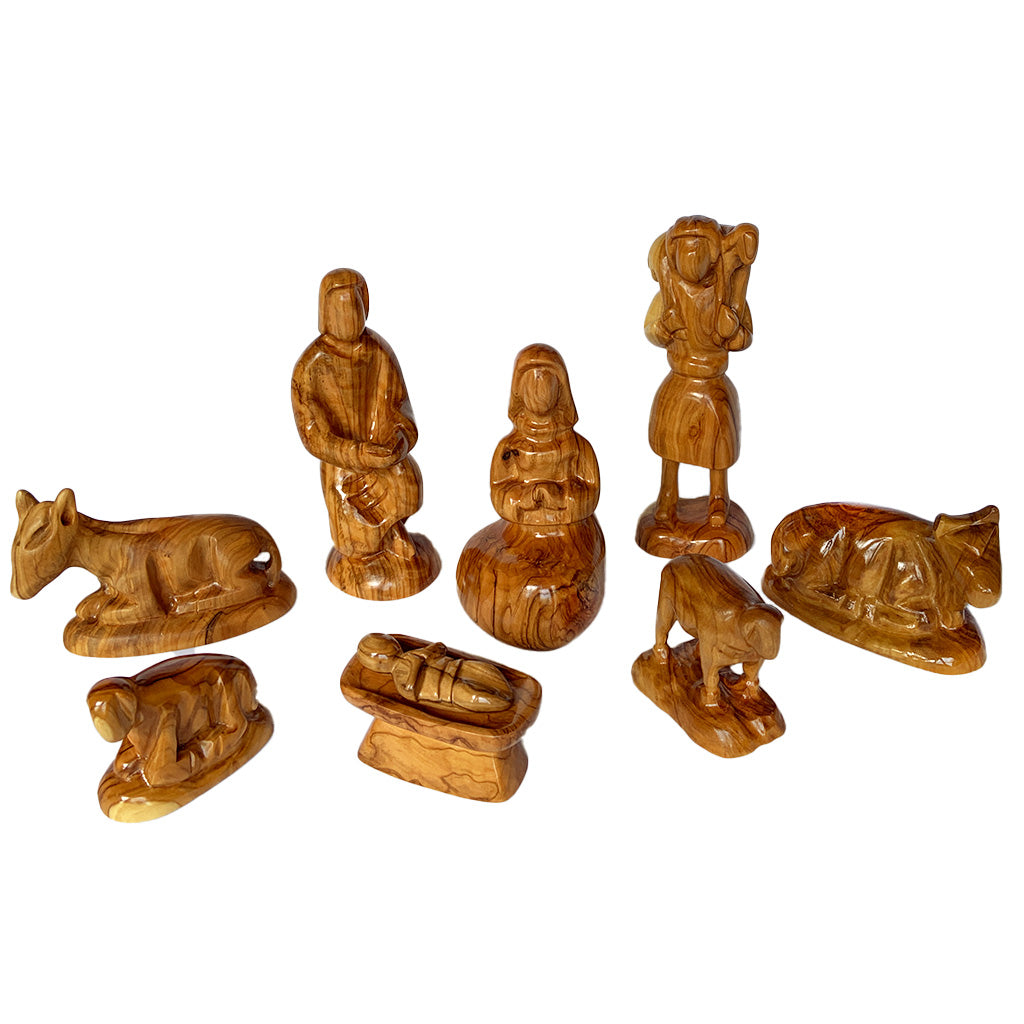 9-Piece Olive Wood Nativity Set