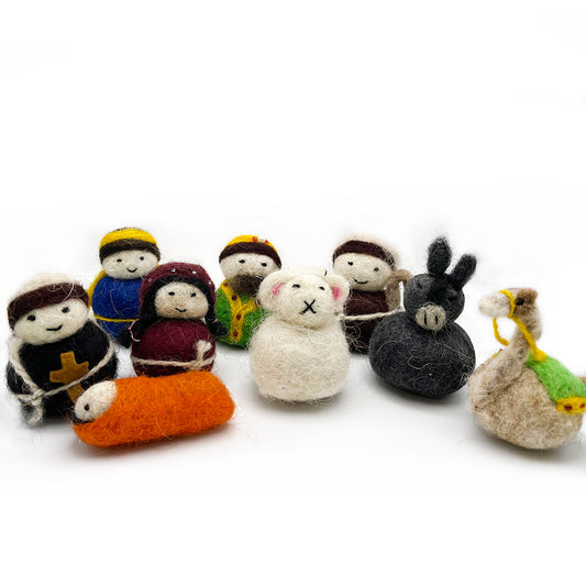 Georgian Felted Nativity - 9 Piece Set