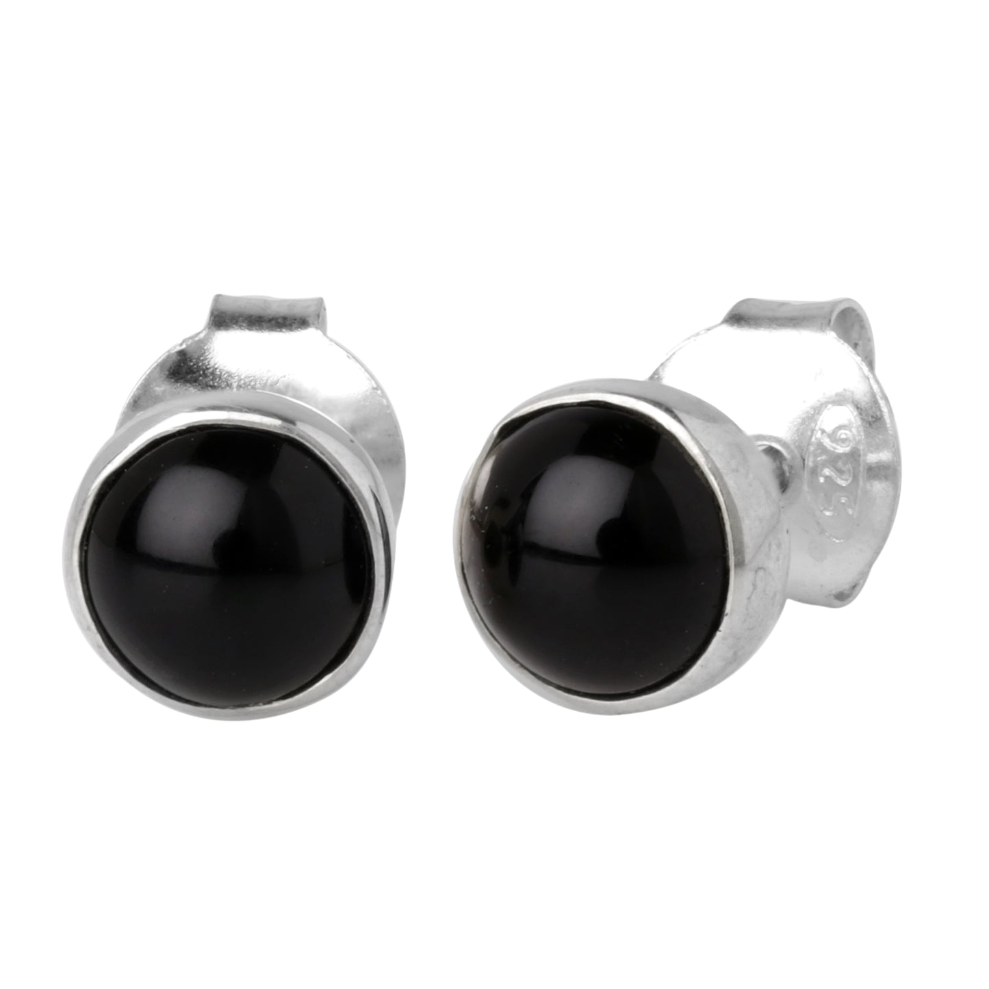 Black Onyx Round Earrings