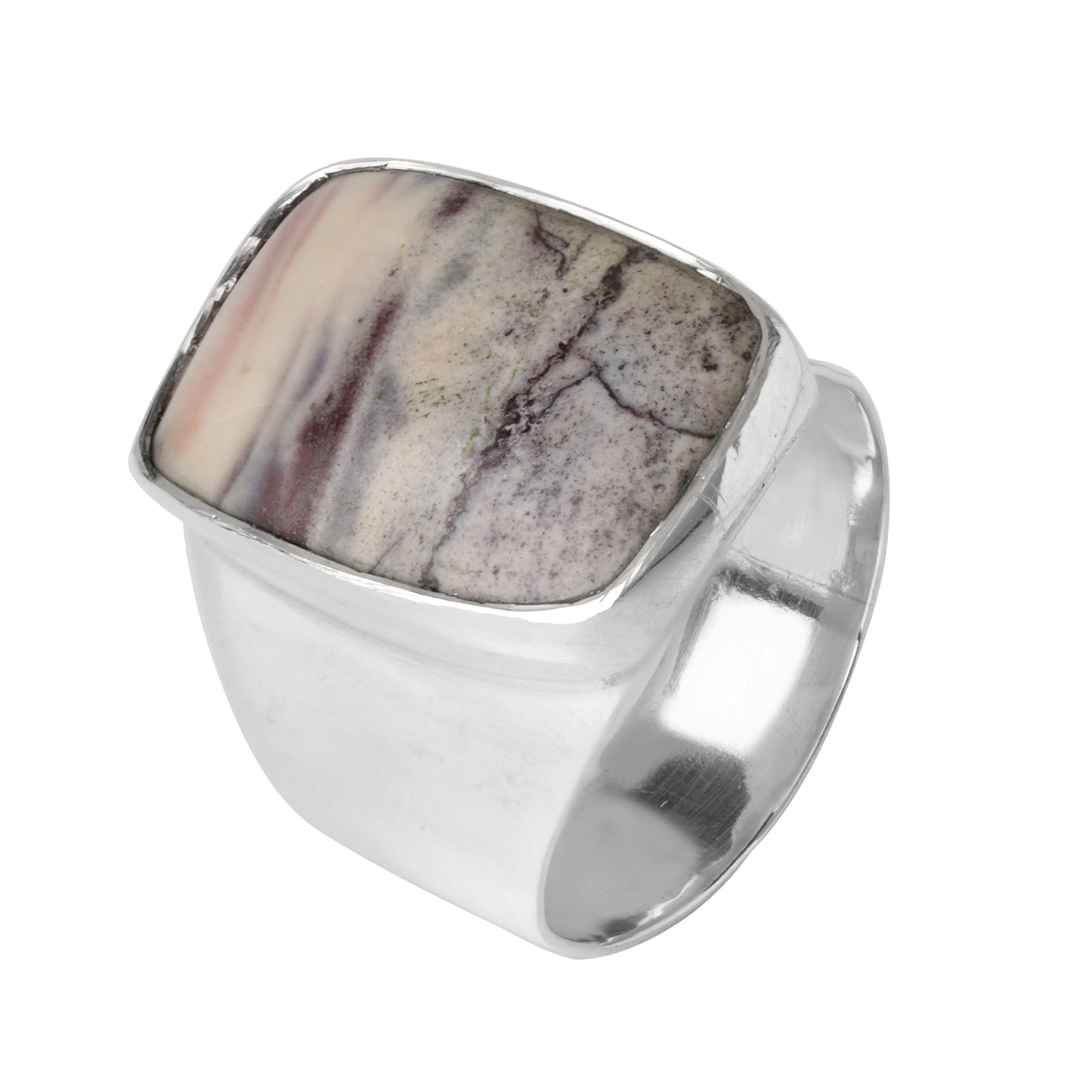 Porcelain Jasper Silver Ring