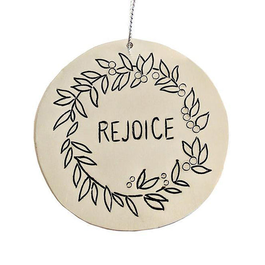 Rejoice Tin Ornament