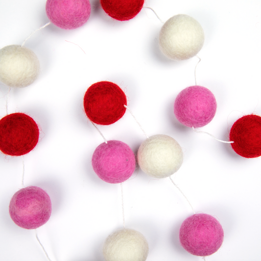 Love Wool Ball Garland